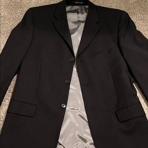 Men's Black Pinstripe Blazer